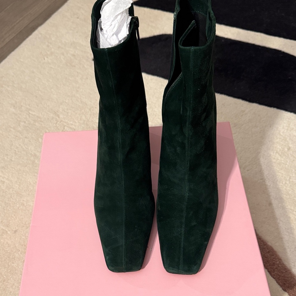 INTENTIONALLY BLANK Dark Green Heeled Boots - Picture 3 of 7